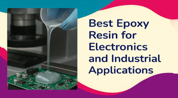 Pouring clear epoxy resin onto electronic circuit board for industrial applications