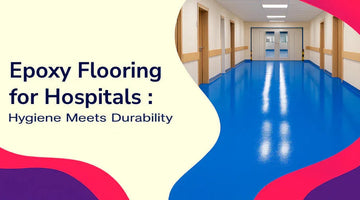 Hospital hallway with shiny blue epoxy flooring emphasizing hygiene and durability in medical spaces